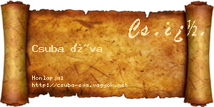 Csuba Éva névjegykártya