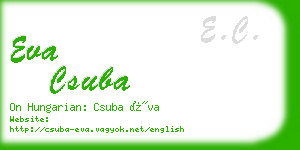 eva csuba business card